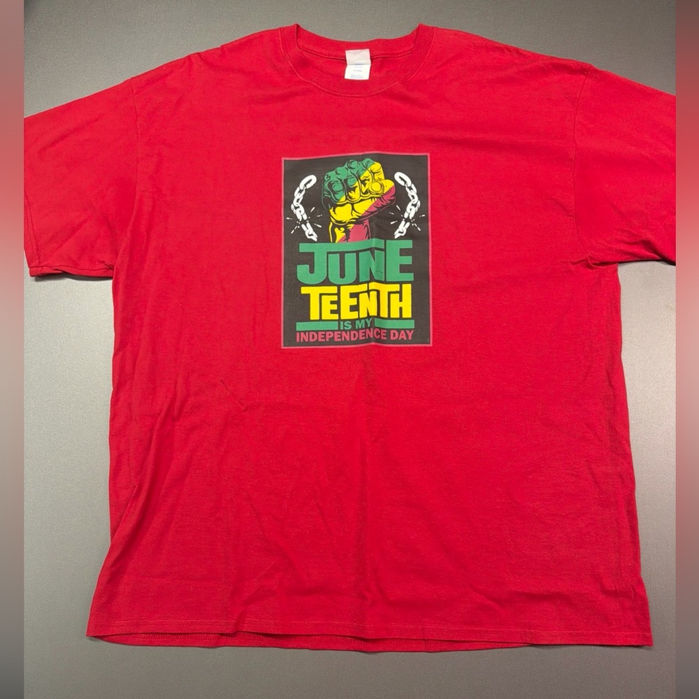 Mens Red Juneteenth Is My Independence Day T-Shirt Size 2XL New without tags